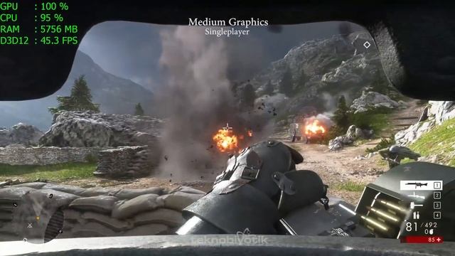 Intel G4560 System Radeon RX460 BattleField 1 Performance смотреть онлайн