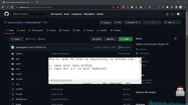 Visual Studio Code "online" in Github com смотреть онлайн