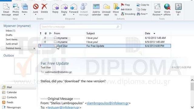 Restore the deleted message with subject Fw: Free Update to the Sent items folder. смотреть онлайн
