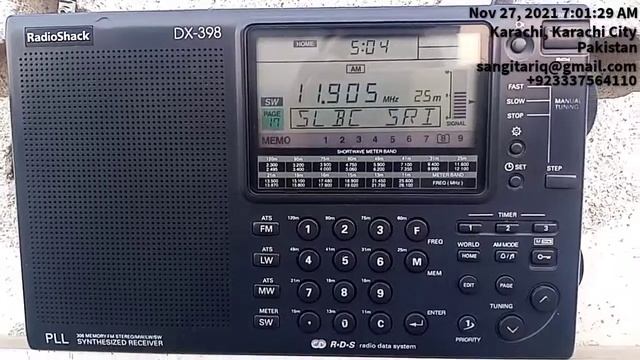 11905khz SLBC Radio Shack DX-398