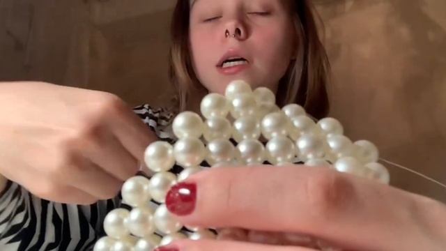 Сумка из бусин (жемчужные акриловые бусинки) смотреть онлайн