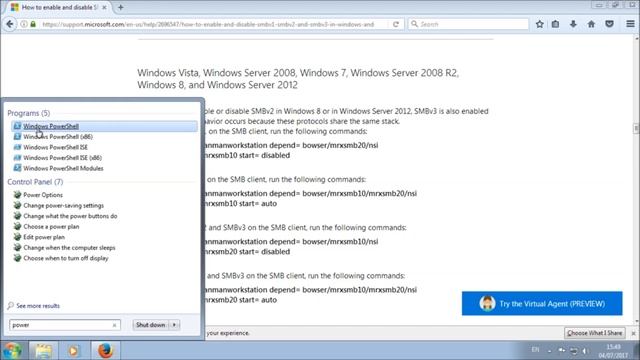 Spybot : Disabling SMBv1 in Windows 7 using Powershell смотреть онлайн