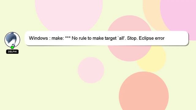 Windows : make: *** No rule to make target `all'. Stop. Eclipse error смотреть онлайн