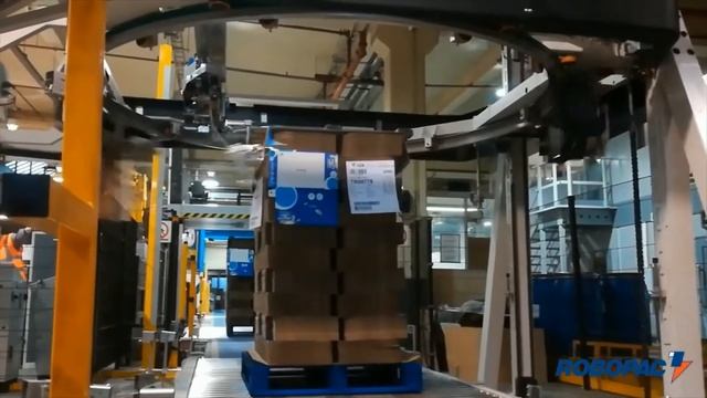 Обмотка гофрокартона на паллете. Паллетообмотчик Robopac с вращающимся кольцом смотреть онлайн
