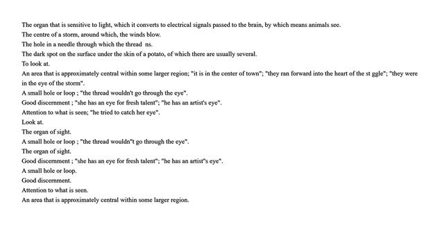 Definition of the word "Eye" смотреть онлайн