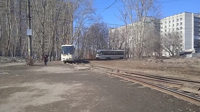 Трамваи КТМ-5 N:3089, БКМ-62103 N:3024 и КТМ-19 N:3133