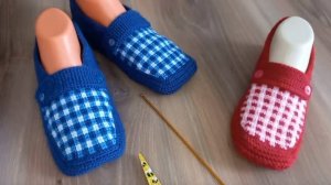 Мужские тапочки тунисским вязанием️ раз.41 42