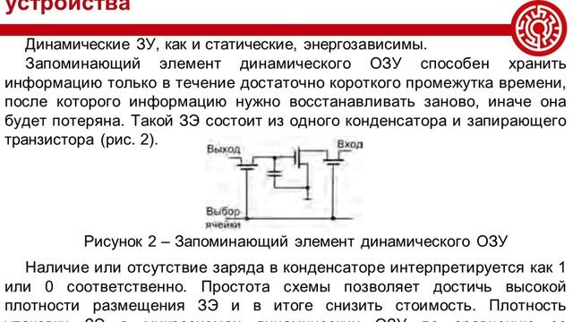 Лекция_4_раздел_5_Организация памяти в ЭВМ смотреть онлайн