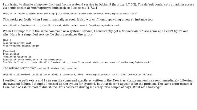 Unix & Linux: Cannot access haproxy stats socket with systemd смотреть онлайн