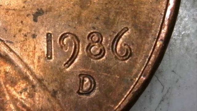 1986 -D  LINCOLN PENNY DD OBVERSE AND REVERSE