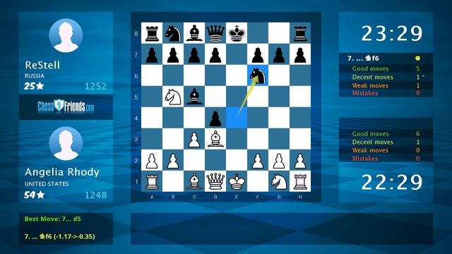 Chess Game Analysis: Angelia Rhody - ReStell : 1-0 (By ChessFriends.com) смотреть онлайн