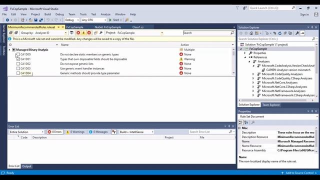 How to setup Fxcop in Visual Studio 2017 смотреть онлайн
