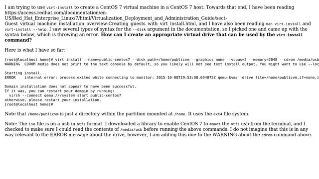 Unix & Linux: How do I create an appropriate drive for a libvirt virtual machine? смотреть онлайн