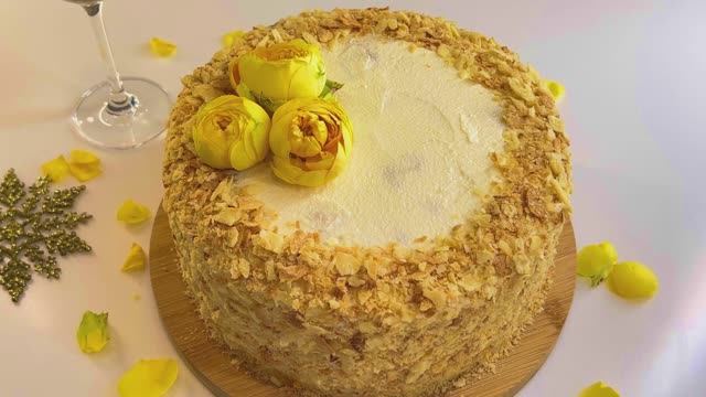 НАПОЛЕОН С ОБЛЕПИХОЙ ❤️ Яркое удовольствие! Два варианта подачи торта смотреть онлайн