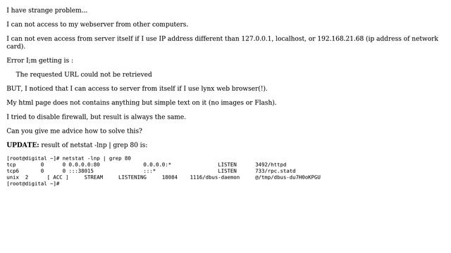 DevOps & SysAdmins: Cannot access to webserver on Fedora 17 смотреть онлайн