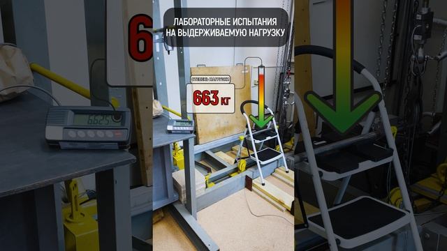 Стремянка 2-х ступенчатая с широкими ступенями Alterno. Испытания на выдерживаемую нагрузку