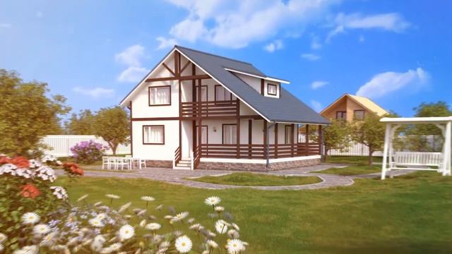 Фрагмент презентации загородного дома "Фахверк". смотреть онлайн