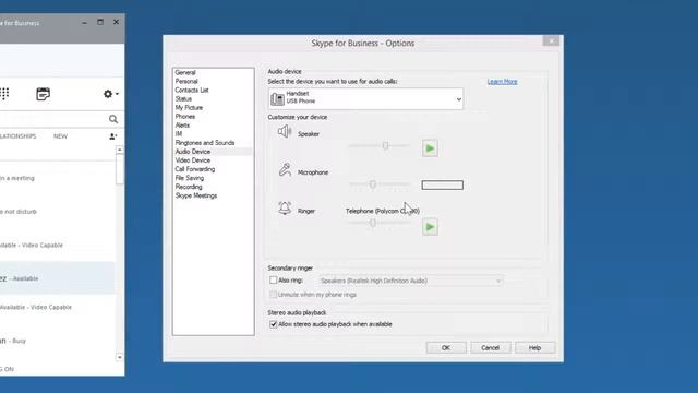 6 Set up audio and video in Skype for Business смотреть онлайн