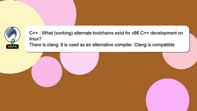 C++ : What (working) alternate toolchains exist for x86 C++ development on linux? смотреть онлайн