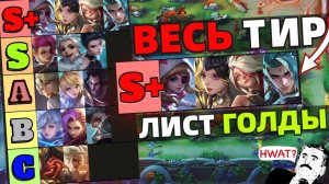ЛУЧШИЙ ТИР-ЛИСТ НА ЛИНИЮ ЗОЛОТА В МОБАЙЛ ЛЕГЕНДС MOBILE LEGENDS