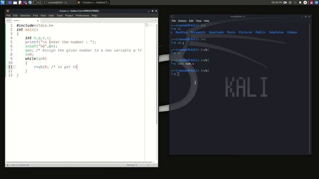 C Program to find the sum of number of digits in a number смотреть онлайн