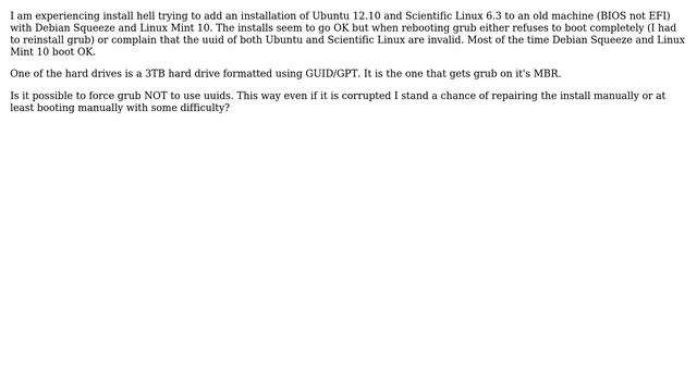Ubuntu: Can I force grub2-update NOT to use uuid? смотреть онлайн