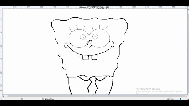 How to draw SpongeBob in 4 minutes - paint WINDOWS??? смотреть онлайн