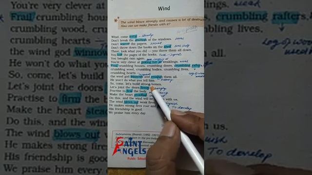 SAINT ANGELS SCHOOL, CLASS 9, WIND, ENGLISH POEM-2 PART-2 смотреть онлайн