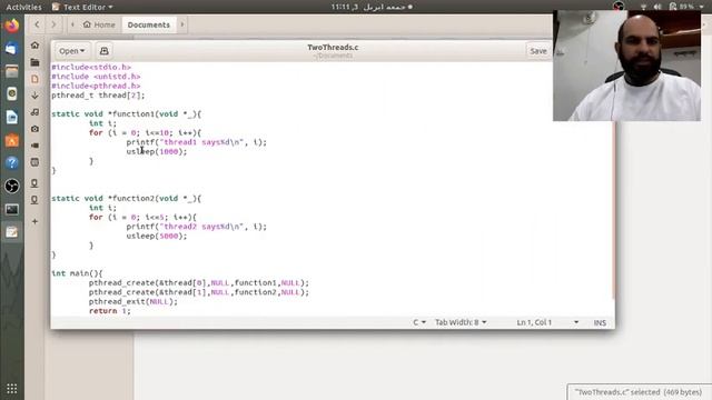 Threads in C over Ubuntu смотреть онлайн