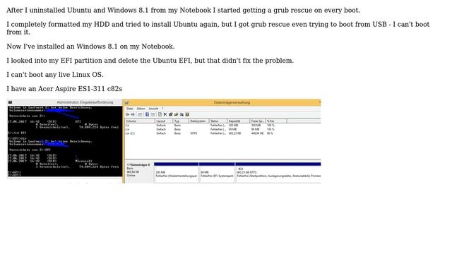 grub rescue after uninstalling Ubuntu on EFI system смотреть онлайн