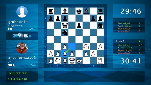 Chess Game Analysis: allaelfeshawyo1 - grubesic44 : 1-0 (By ChessFriends.com) смотреть онлайн