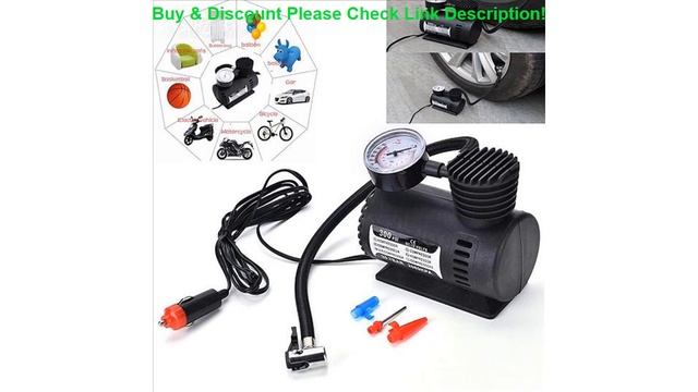 Review Portable Mini Air Compressor Electric Tire Inflator Pump Car 12V 300PSI Auto High Pressure P смотреть онлайн