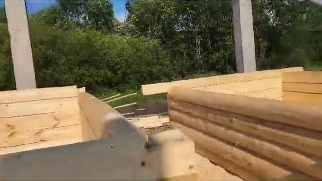 Сруб баньки 3×5 метра, рублен по технологии "в лапу" (полулафетный вариант) смотреть онлайн