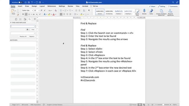 [№6 Word] Find & Replace #in22seconds on macOS смотреть онлайн