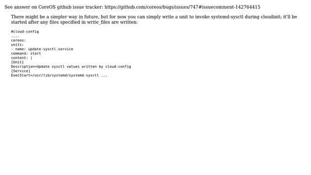 DevOps & SysAdmins: How to set sysctl variables at CoreOS cloud-init? (3 Solutions!!) смотреть онлайн