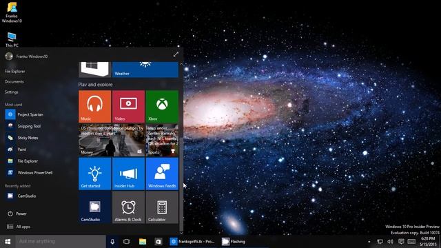 Windows 10 Pro Insider Preview (Build 10074) смотреть онлайн