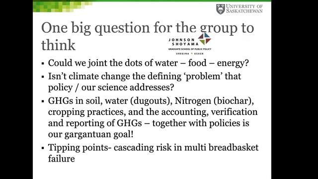 USask Virtual Workshop on the Water-Food Nexus - Day 2, Session 2 смотреть онлайн