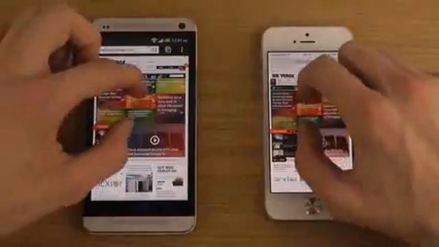 HTC One vs iPhone 5 iOS 7 Beta 2 Browser Speed Performance Comparison Review смотреть онлайн