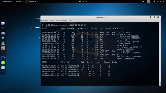 kali linux show all the WIFI network with arodump-ng смотреть онлайн