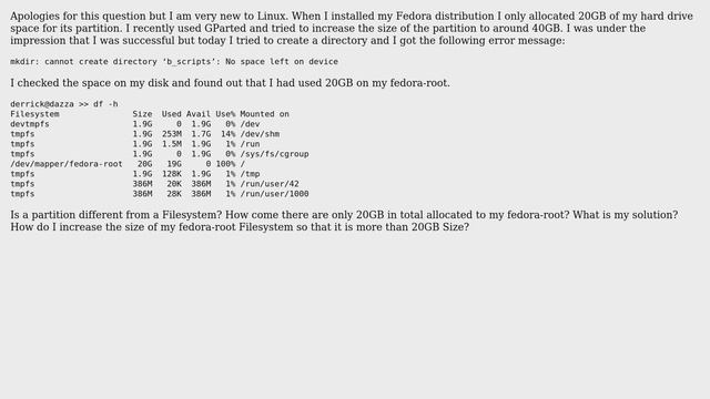 Unix & Linux: How to increase size of filesystem to match partition? смотреть онлайн
