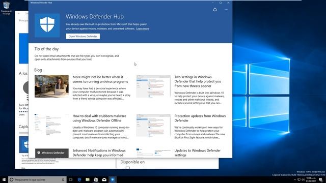 Windows Defender Hub, consejos de seguridad en Windows 10 Creators Update смотреть онлайн