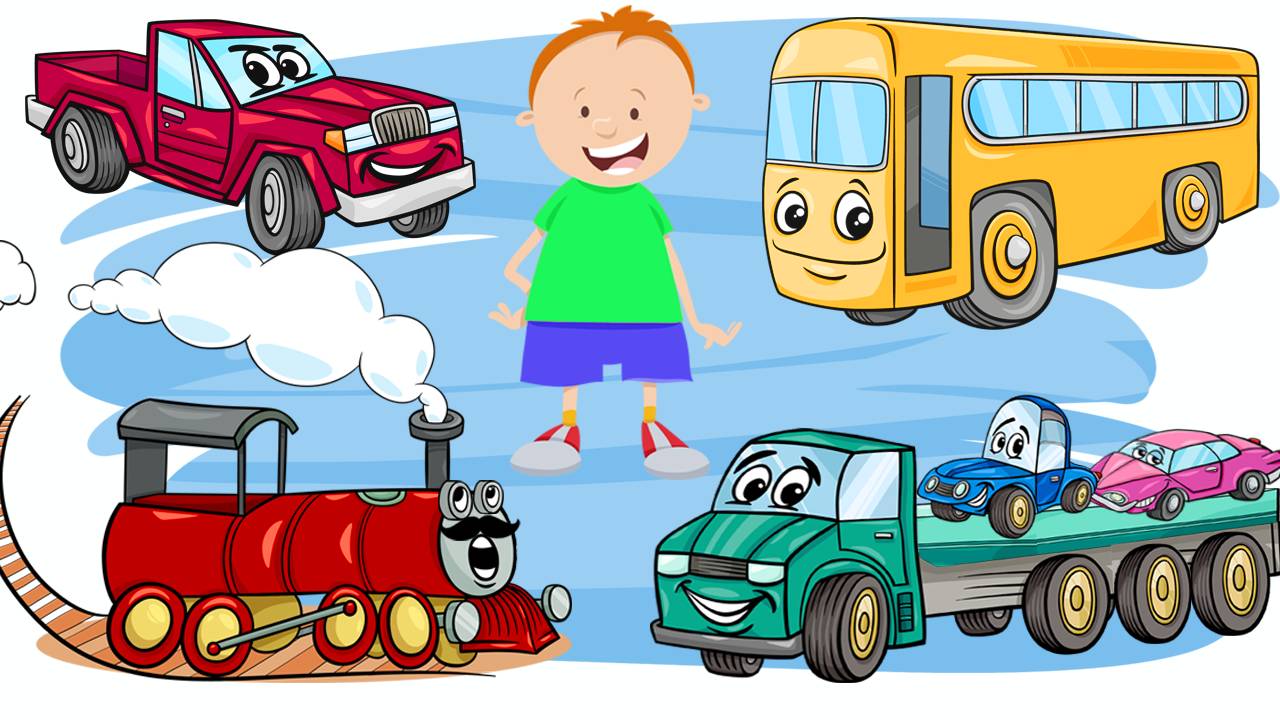 Песенки про Машинки и Паровозик - Сборник развивающих песенок - Мультики про машинки для детей смотреть онлайн