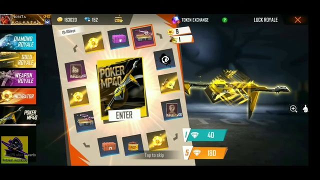 POKER MP40 SPIN 💎💎💎💎💎 TOO MANY DIAMOND #FREEFIRE #GAMING #POKERMP40INCLUBATOR #POKER #gyangamin