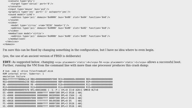freebsd guest works from commandline `kvm`, hangs before boot inside virt-manager (2 Solutions!!) смотреть онлайн