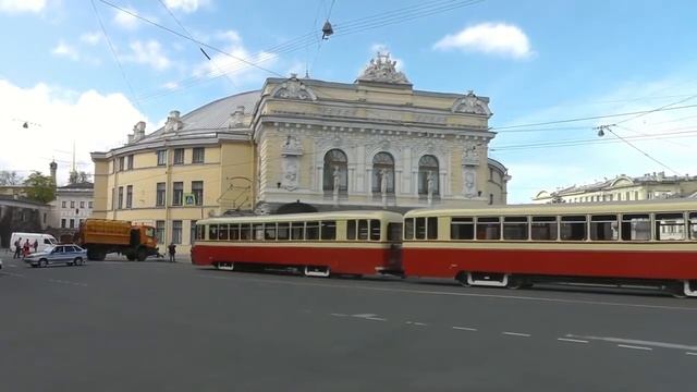 Ретро-трамвай в Санкт-петербурге. смотреть онлайн