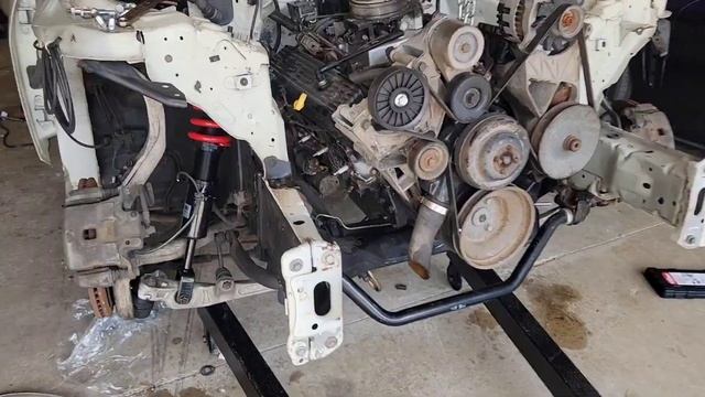 Working On 350z, Install Racelands And Test Fitting V8