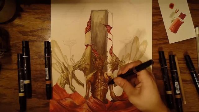 Surreal Fantasy Drawing Timelapse - "VERSE III" | Mixed Media on Bristol Board смотреть онлайн