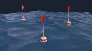 Поплавки на волнах. Floats on the waves