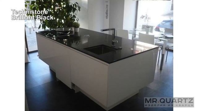 Кварцевый камень Technistone Brilliant Black смотреть онлайн