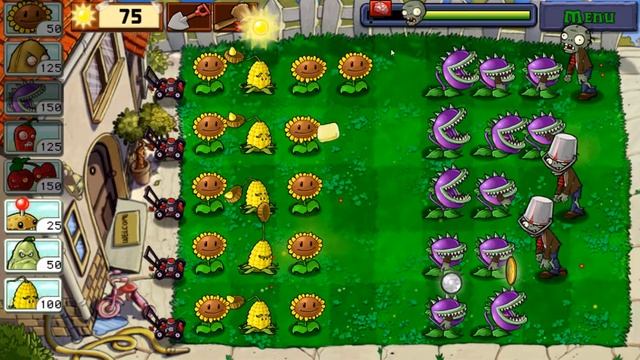 Plants vs. Zombies - Defence With Chomper - Survival : Day 3 - PC Game - Android Game - Gameplay смотреть онлайн